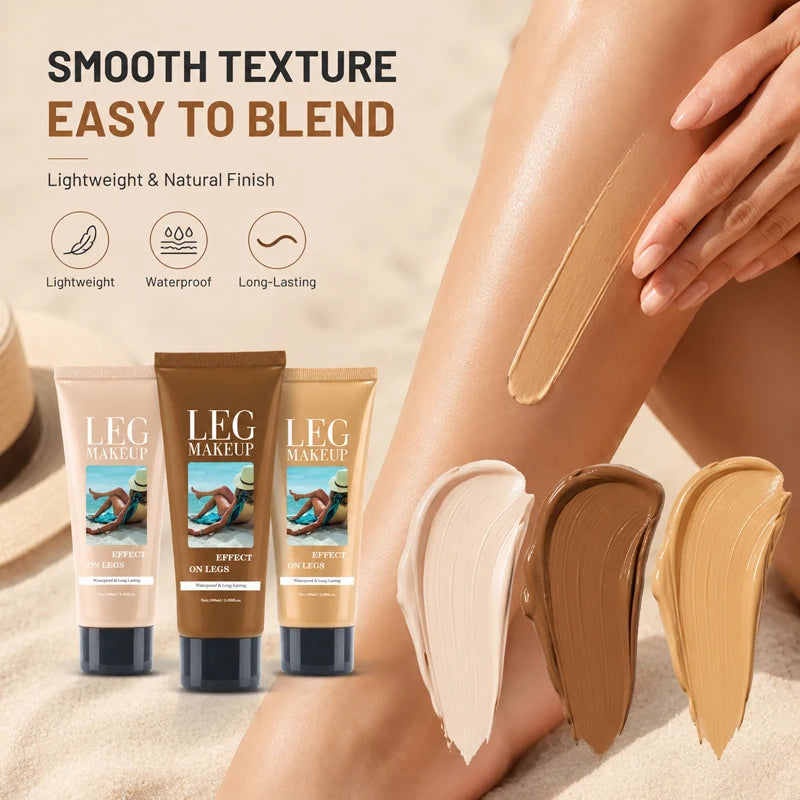 LegAura™ Waterproof Body Veil – Full Coverage Leg Concealer Cream for Flawless, Smooth & Naturally Glowing Legs